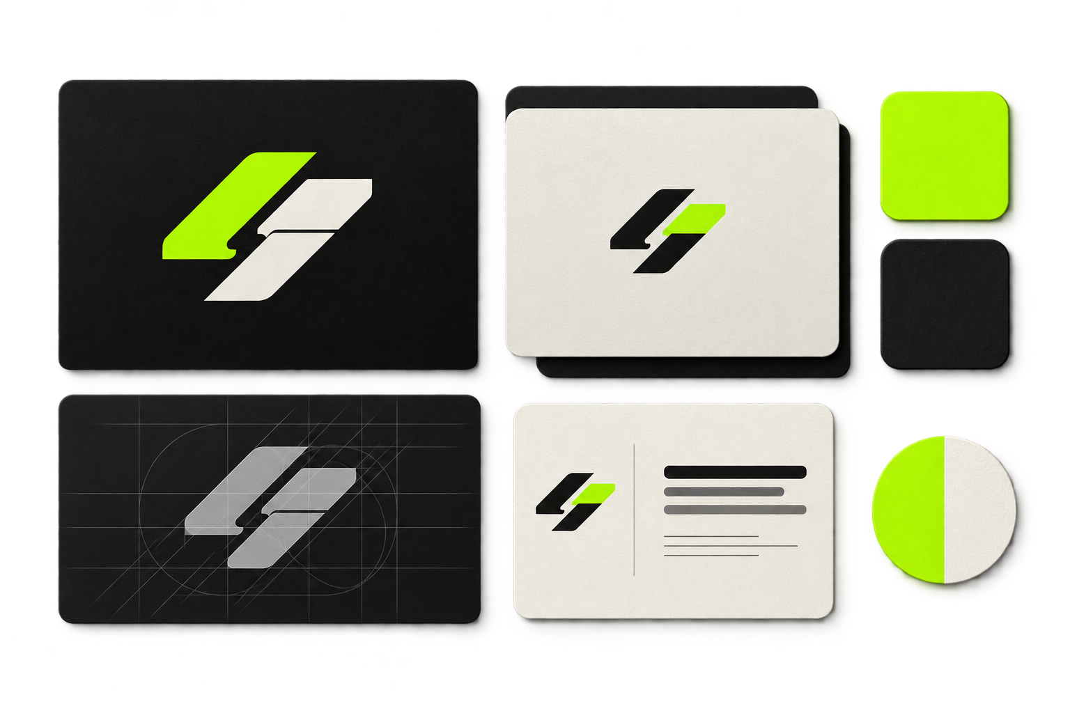 Professional logo design and visual brand identity presentation